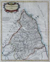 Lot 499 - Robert Morden, Northumberland, hand coloured map