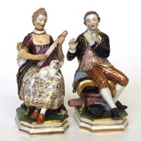 Lot 548 - Pair of Derby musicians.