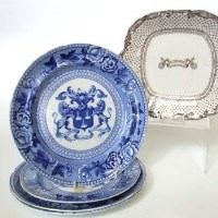 Lot 567 - Riley’s blue and white plate plus two other