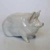 Lot 575 - Wemyss white glazed pig.