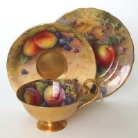 Lot 591 - Royal Worcester Trio.