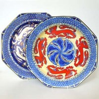 Lot 614 - Two Royal Cauldon octagonal chargers DB.944