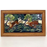 Lot 623 - Moorcroft framed pair of tiles signed Philip Gibson