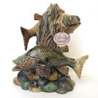 Lot 631 - Cobridge Stoneware model of two fish DB.3550