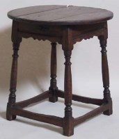 Lot 683 - Jacobean style oak circular top table.