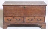 Lot 684 - Georgian oak mule chest.