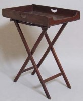 Lot 686 - 19th century mahogany butlers tray.