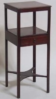 Lot 697 - George III mahogany square washstand.