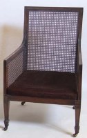 Lot 707 - Mahogany Bergere arm chair.