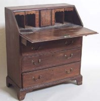 Lot 709 - Georgian oak bureau.
