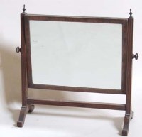 Lot 717 - Georgian mahogany rectangular toilet mirror.