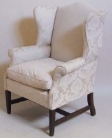 Lot 727 - Georgian style mahogany winged easy chair