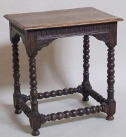 Lot 729 - Carved oak square table