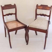 Lot 748 - Pair Willaim IV mahogany dining chairs, the