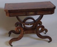 Lot 750 - Regency Rosewood Fold-Over Card Table