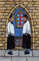 Lot 24 - C.M. Jones, Altar Boys, oil