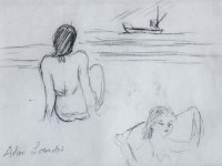 Lot 96 - Alan Lowndes, Beach, St. Ives, pencil