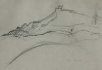 Lot 97 - Alan Lowndes, Rural landscape, pencil