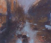 Lot 101 - Marc Grimshaw, Portland Street Towards Piccadilly, Manchester, pastel