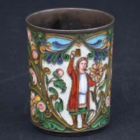 Lot 175 - Russian Enamel on Silver Beaker