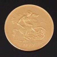 Lot 203 - Victoria 1887 gold £5 coin