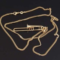 Lot 205 - 9ct gold trombone pendant on 9ct chain