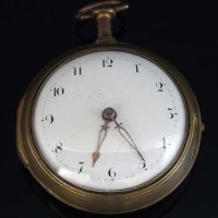 Lot 294 - Gilt pair cased verge pocket watch by Nichols