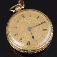 Lot 311 - 18ct gold open faced key wind pocket watch, London 1833