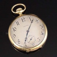 Lot 317 - Longines 18k gold open-faced pocket watch