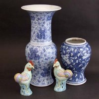 Lot 400 - Chinese blue and white yanyan vase, a baluster