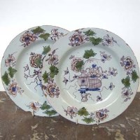 Lot 408 - Pair of Delft Liverpool Plates circa 1760