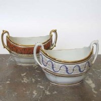 Lot 427 - Two Pattern Book Class open boat shaped sucriers