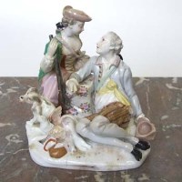 Lot 470 - Porcelain figure group, probably Damm or Passau using Hochst moulds