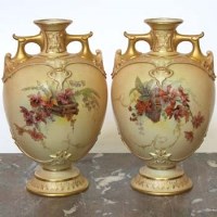 Lot 483 - Royal Worcester pair of vase.