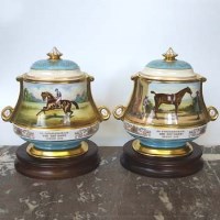 Lot 509 - Pair of Aynsley lidded vases DB619