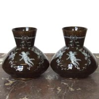 Lot 523 - Pair of George Jones vases (one restored) DB391