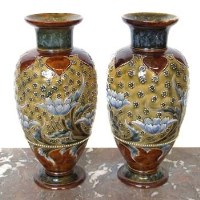 Lot 542 - Pair of Doulton Lambeth vases DB3713