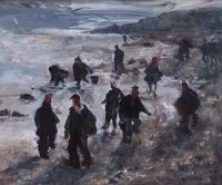 Lot 2 - Sue Atkinson, Digging for Bait, Runswick Bay, oil