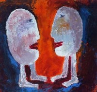 Lot 4 - Louise McClary, Conversation, acrylic