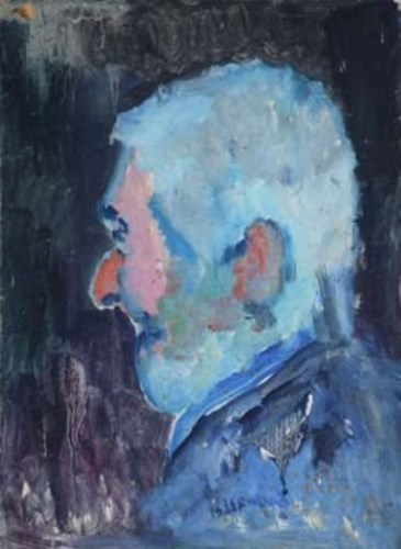 Lot 6 - J.L. Isherwood, Portrait of L.S. Lowry, oil