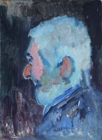 Lot 6 - J.L. Isherwood, Portrait of L.S. Lowry, oil