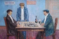 Lot 57 - Charles M. Jones, Dominoes, oil