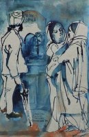 Lot 88 - Pat Cooke, Indian Film, Sundays, Manchester, watercolour