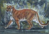 Lot 125 - John C. Wardle, Lynx, pastel