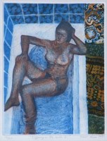 Lot 135 - Trevor Price, Tiffany in the Bath I, coloured etching