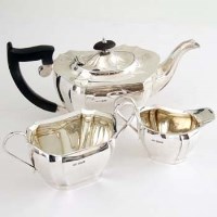 Lot 205 - Viners silver three piece tea set.