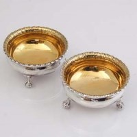 Lot 220 - Pair of silver open salts