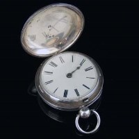 Lot 334 - Silver cased pocket watch.