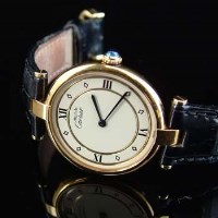 Lot 348 - Cartier lady's watch on leather strap
