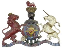 Lot 349 - Cast iron wall mounting heraldic device.